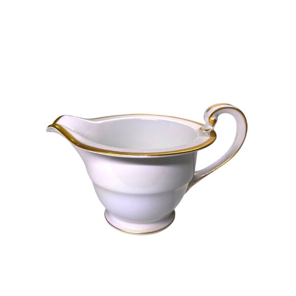 Noritake Patricia Small Creamer Pitcher 4982 White w/Gold Trim - Picture 9 of 9
